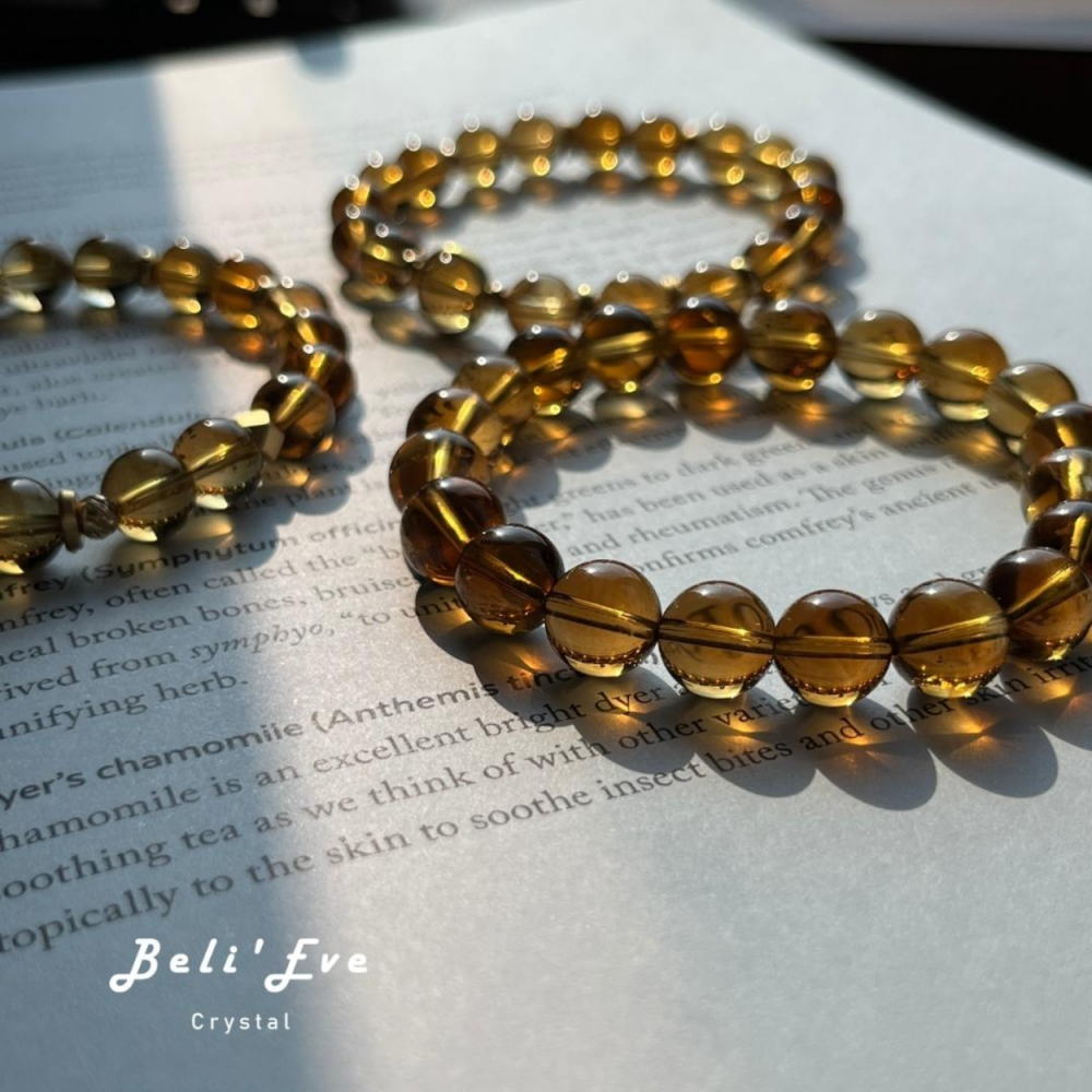 『證書證明』真正天然!威士忌黃水晶手串 天然黃水晶Citrine 老薑黃色