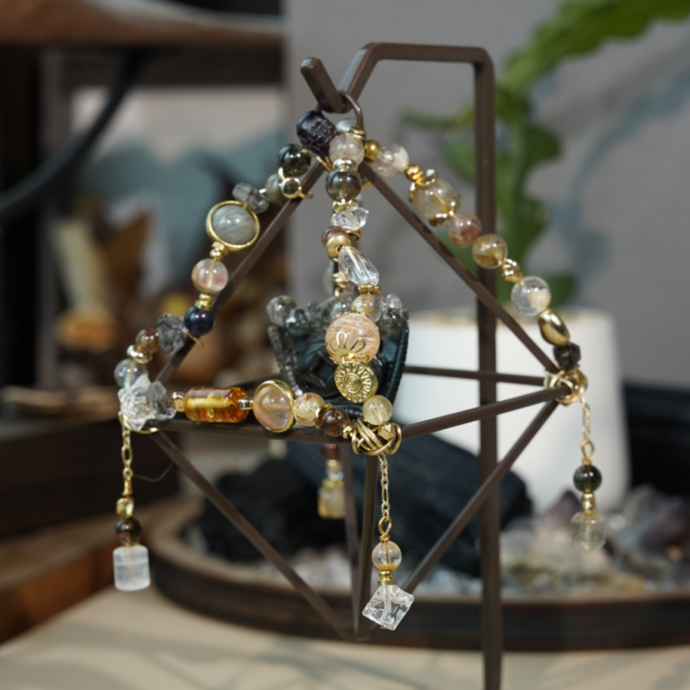 『兩條半水晶』重工水晶能量支架 可種空氣鳳梨 綠幽靈老鼠 所有財富都掃到自己口袋