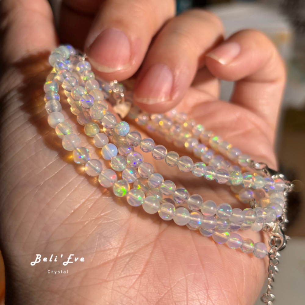 『千萬情緒中尋找自我』MAX高切工高火彩歐珀(歐泊opal)手鍊 純銀14-16CM