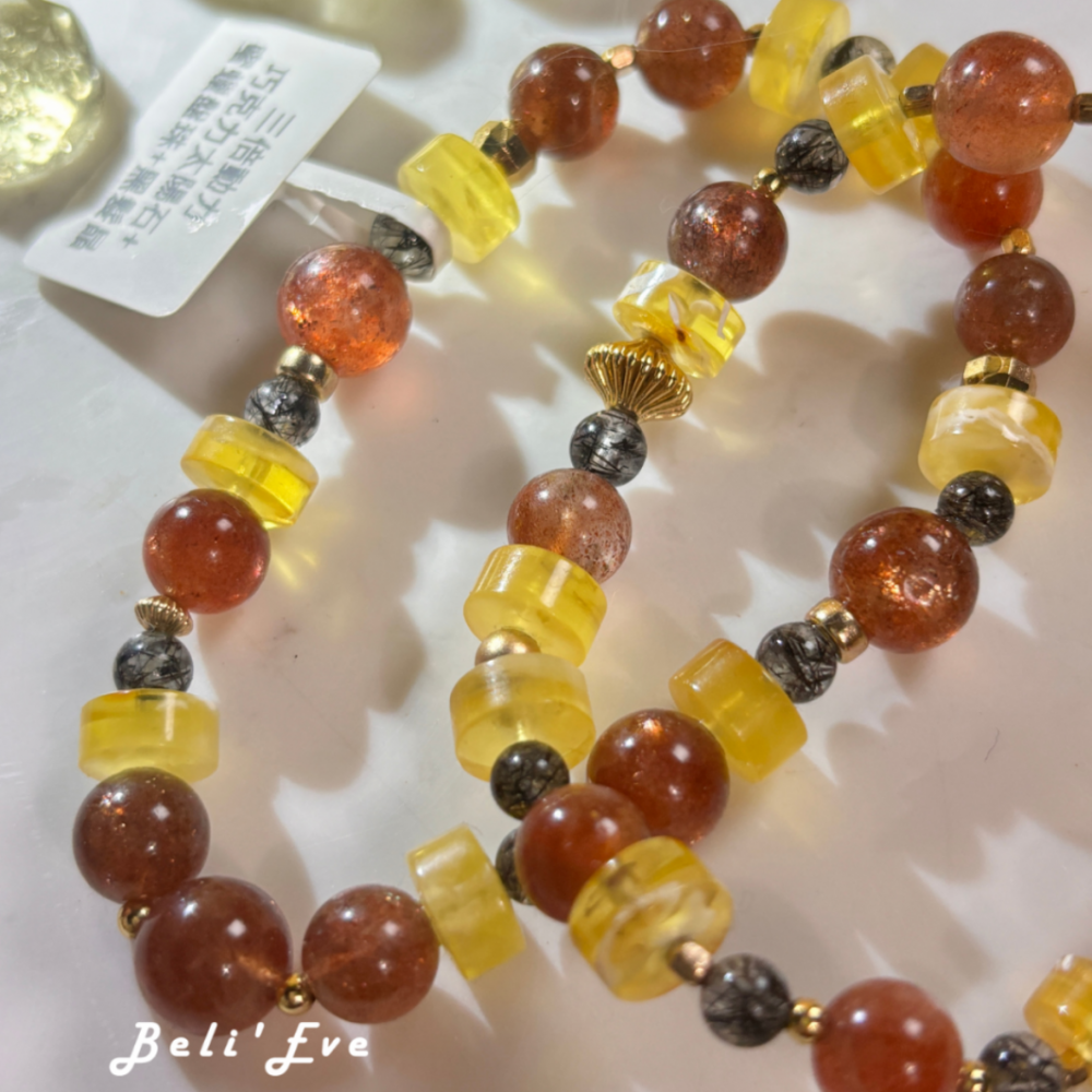 『三倍動力』巧克力太陽石+蜜蠟 正能量 事業幫助 健康平安水晶 療癒父親關係 人際關係水晶 團體合作