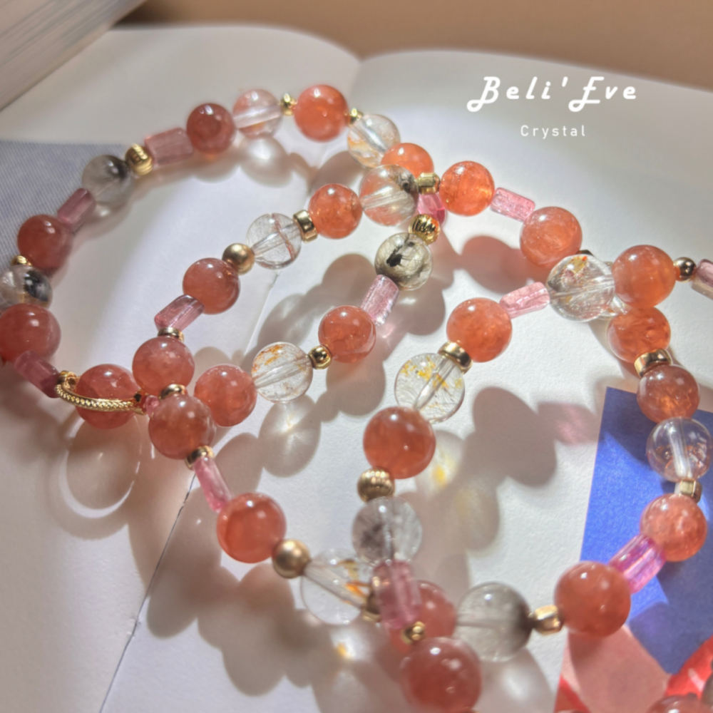 『感情升溫』高品紅紋石+膠花黑銀鈦+粉碧璽-姻緣婚姻 拒絕爛桃花 創傷療癒