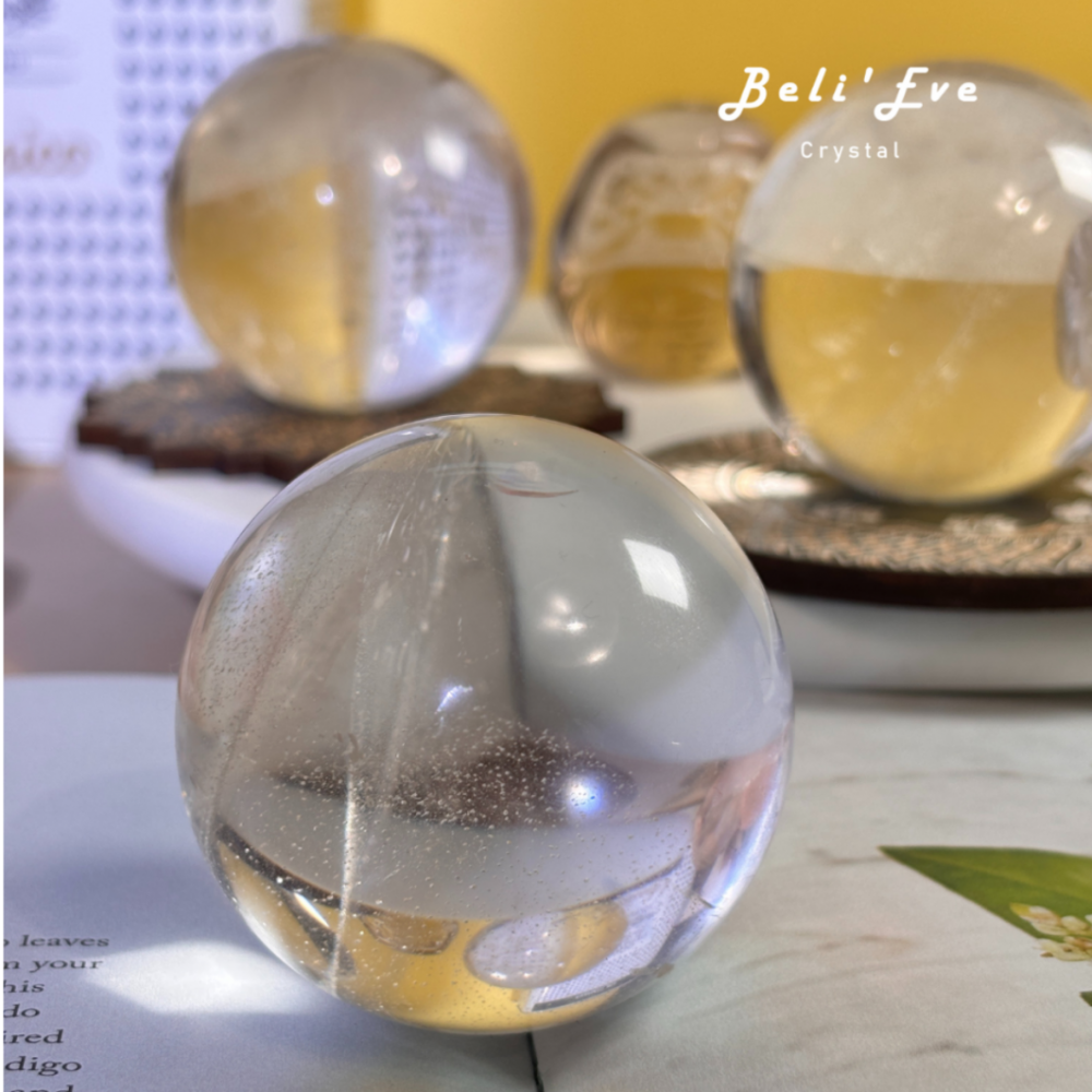 『占卜預測』有求必應 覺醒高頻白水晶球5.5-6CM 大顆晶體好 附贈底座