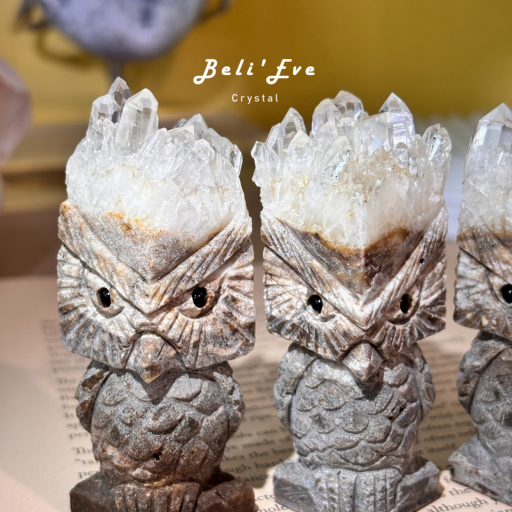 想要加強考試運嗎?邀請~『晶簇雕刻貓頭鷹』