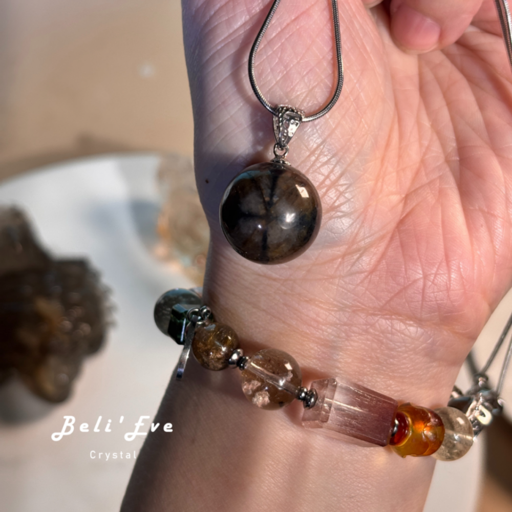 『落地能量』特！MAX空晶石吊墜 14MM  穩定海底輪 焦慮感降低 克服恐懼