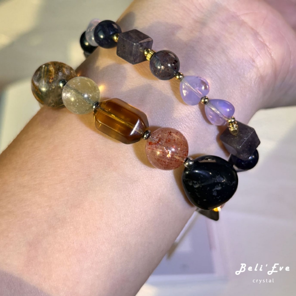 『三倍情緒管理2.0』血滴菫青石+寶石藍菫青石+紫玉晶愛心造型