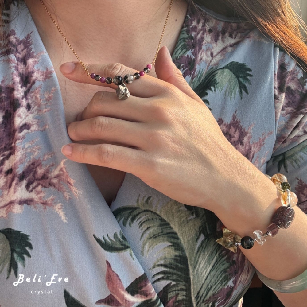 『星家訂製』阿根廷天鐵+水晶微笑鏈 避邪防小人 加強安全感