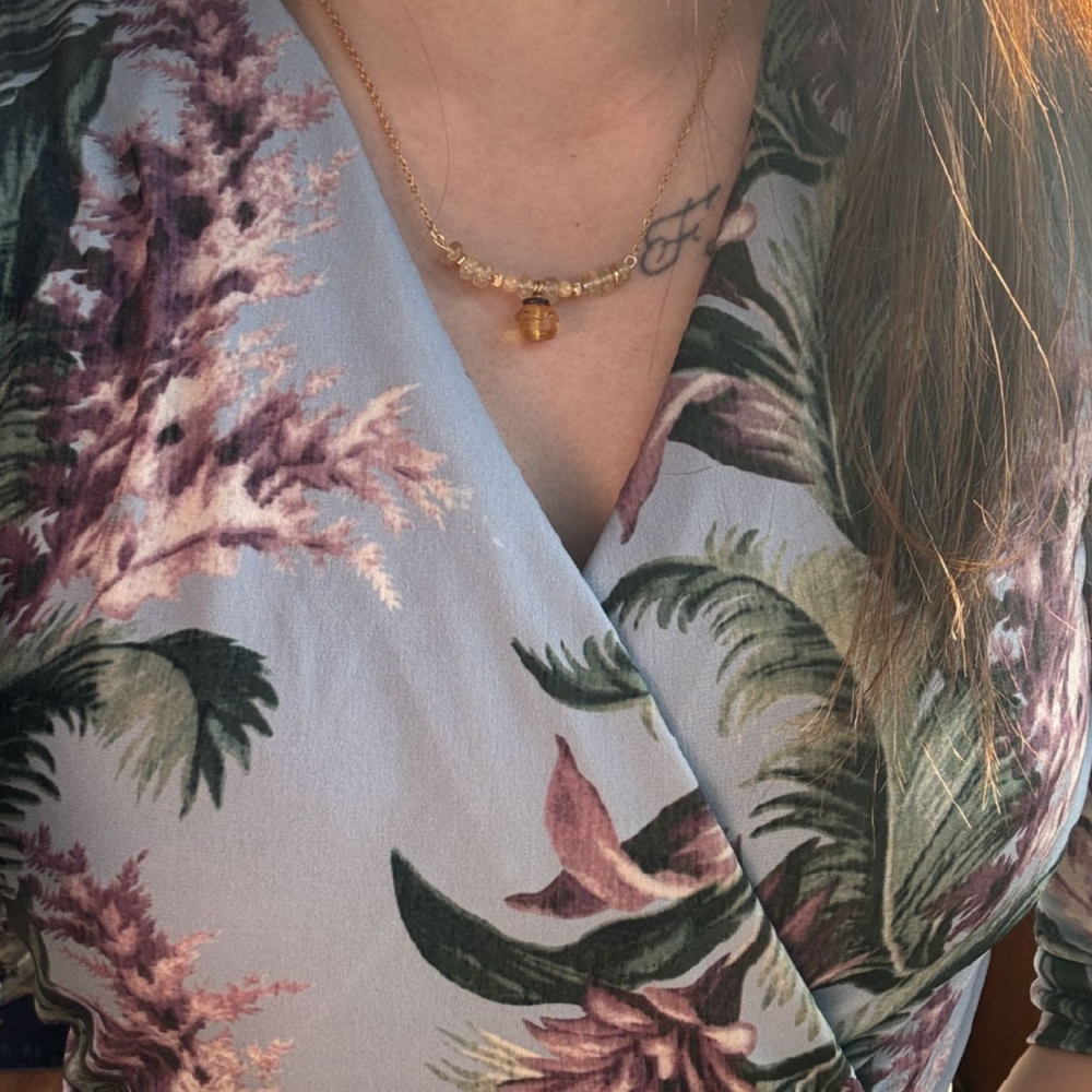 『星家訂製』蜜蠟蜂蜜罐+金髮晶微笑鏈 自信心 自我價值實現 招財 健康