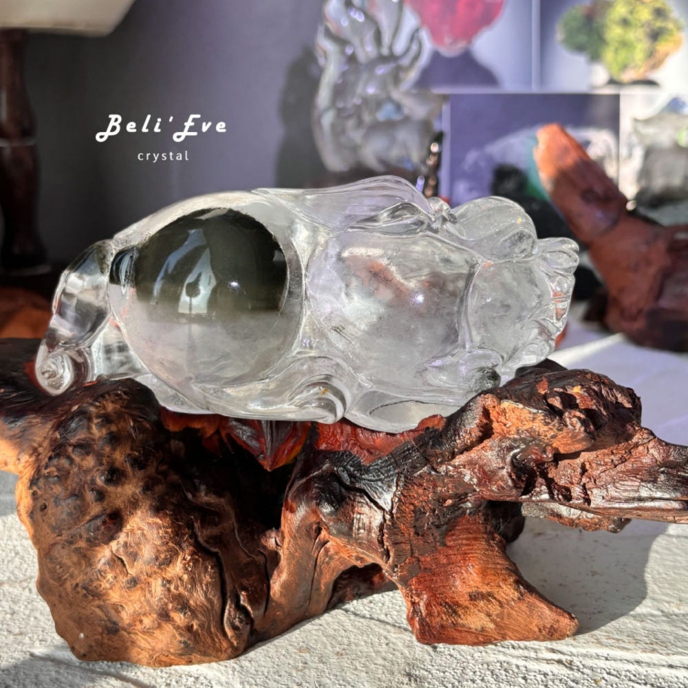 『一步登天』綠幽靈 前腳向前 貔貅+底座 避邪招貴人 業績加強 生意興隆