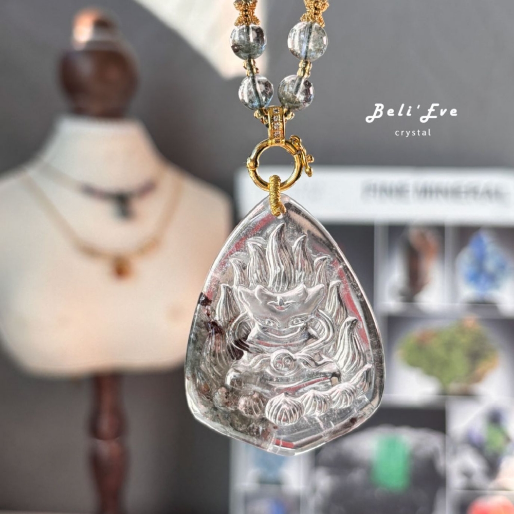 『業績加強』綠幽靈九尾狐+同款長珠鏈 許願招貴人 業績加強 突破目標