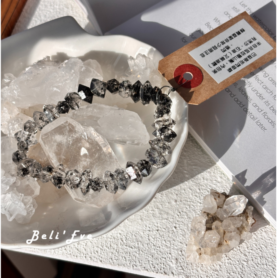 『疊戴必備』黑白配漸變閃靈鑽石 巴基斯坦產地 能量放大器