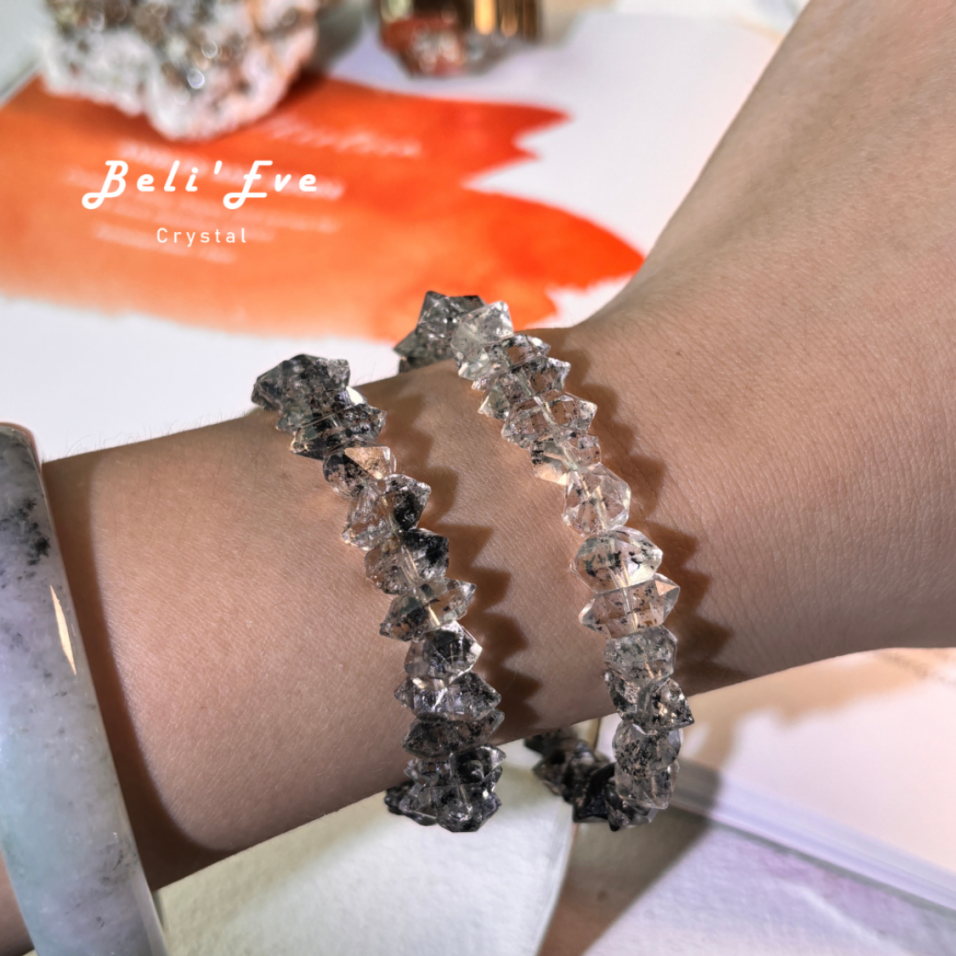 『疊戴必備』黑白配漸變閃靈鑽石 巴基斯坦產地 能量放大器