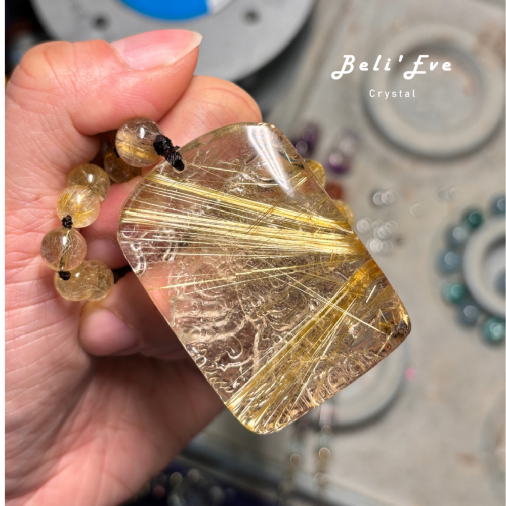 『健康與財富』鈦晶大黑天珠鍊牌 印度教護法神濕婆化身 疾病康復與財富之神