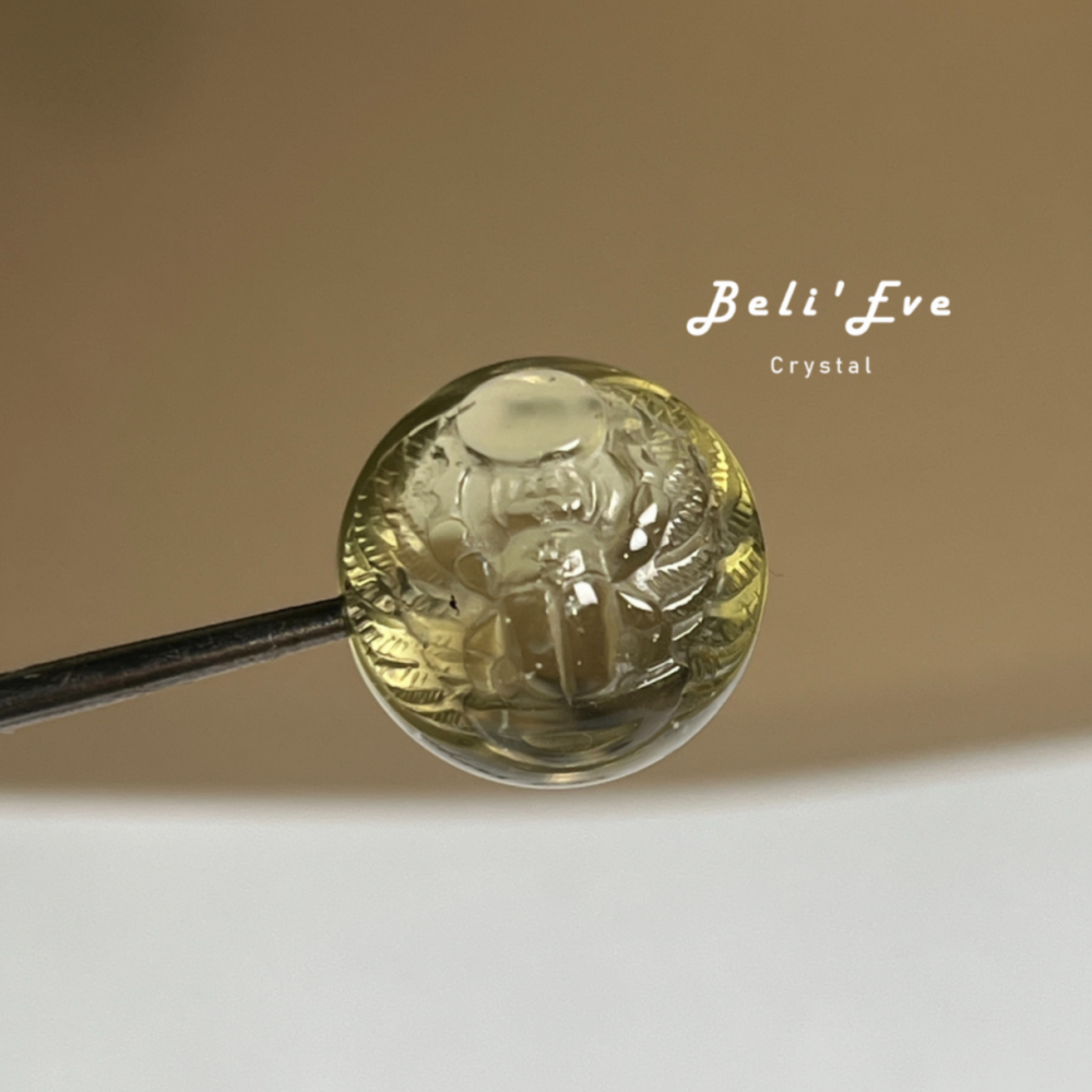 『特別設計』利比亞黃金隕石 舉日聖甲蟲 圓珠 豐盛富足 法老護身符 利比亞黃金隕石 舉日聖甲蟲 17.9MM