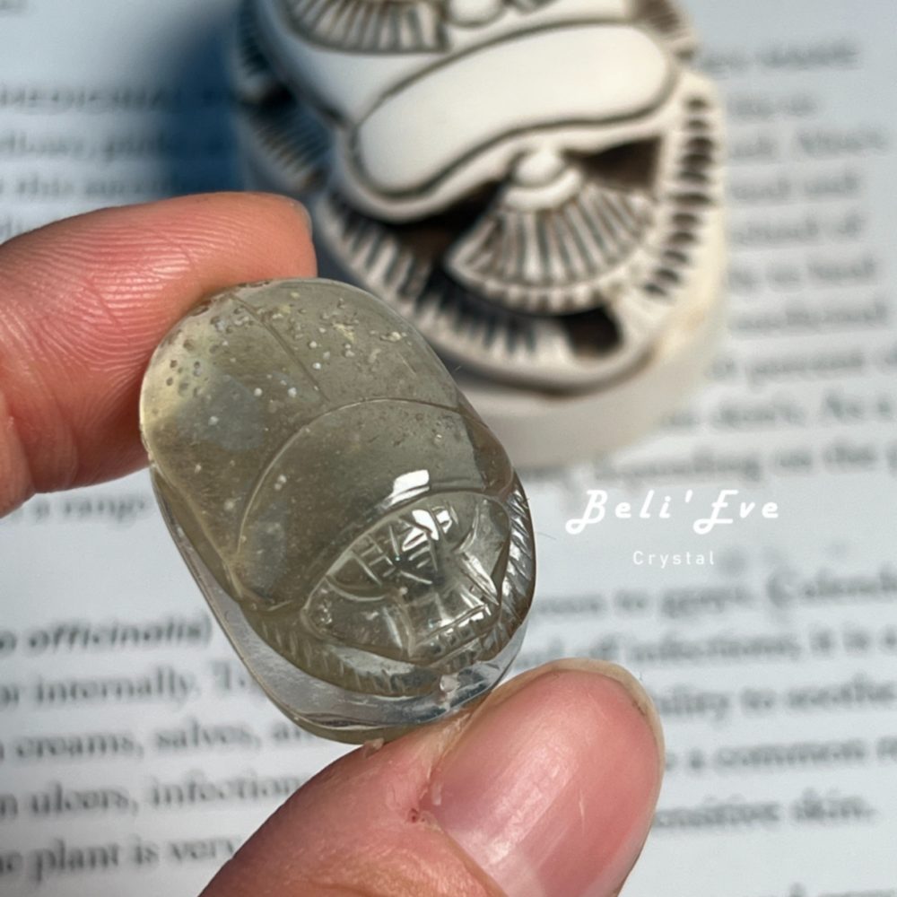 『顯化目標』白斑利比亞隕石聖甲蟲 豐盛富足 法老護身符