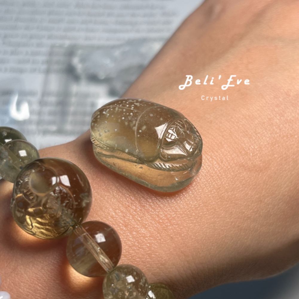 『顯化目標』白斑利比亞隕石聖甲蟲 豐盛富足 法老護身符