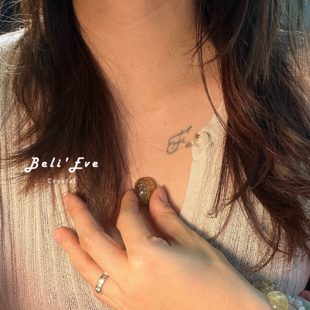 黑金利比亞隕石聖甲蟲 豐盛富足 法老護身符 埃及能量石