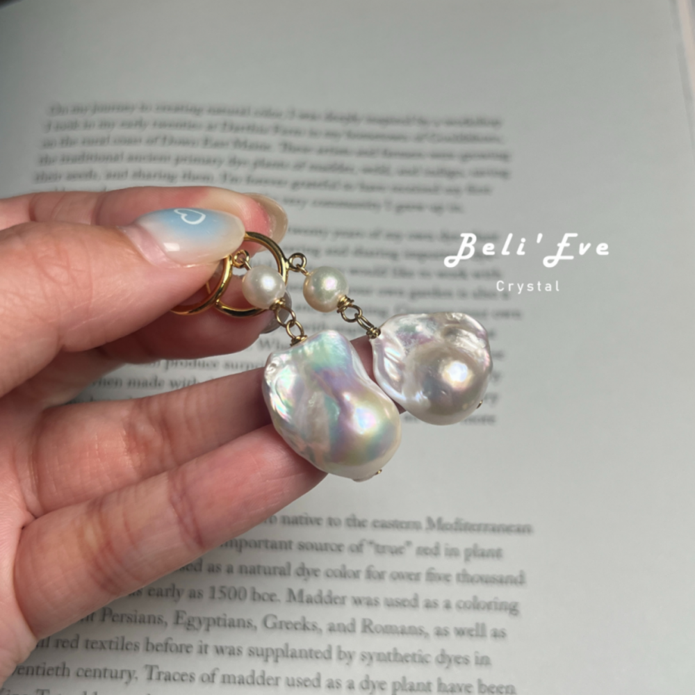 極光光澤MAX巴洛克珍珠耳環 訂製耳環/可改耳夾