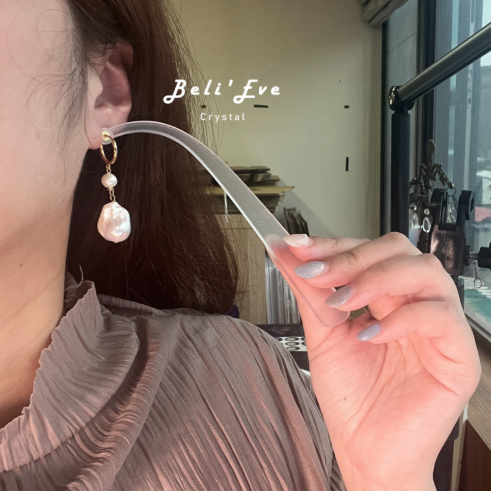 極光光澤MAX巴洛克珍珠耳環 訂製耳環/可改耳夾