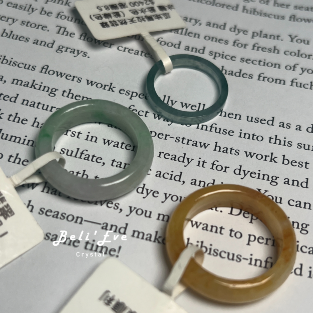 天然絕對Ａ貨 緬甸料 白底青翡翠戒指 港圈16 