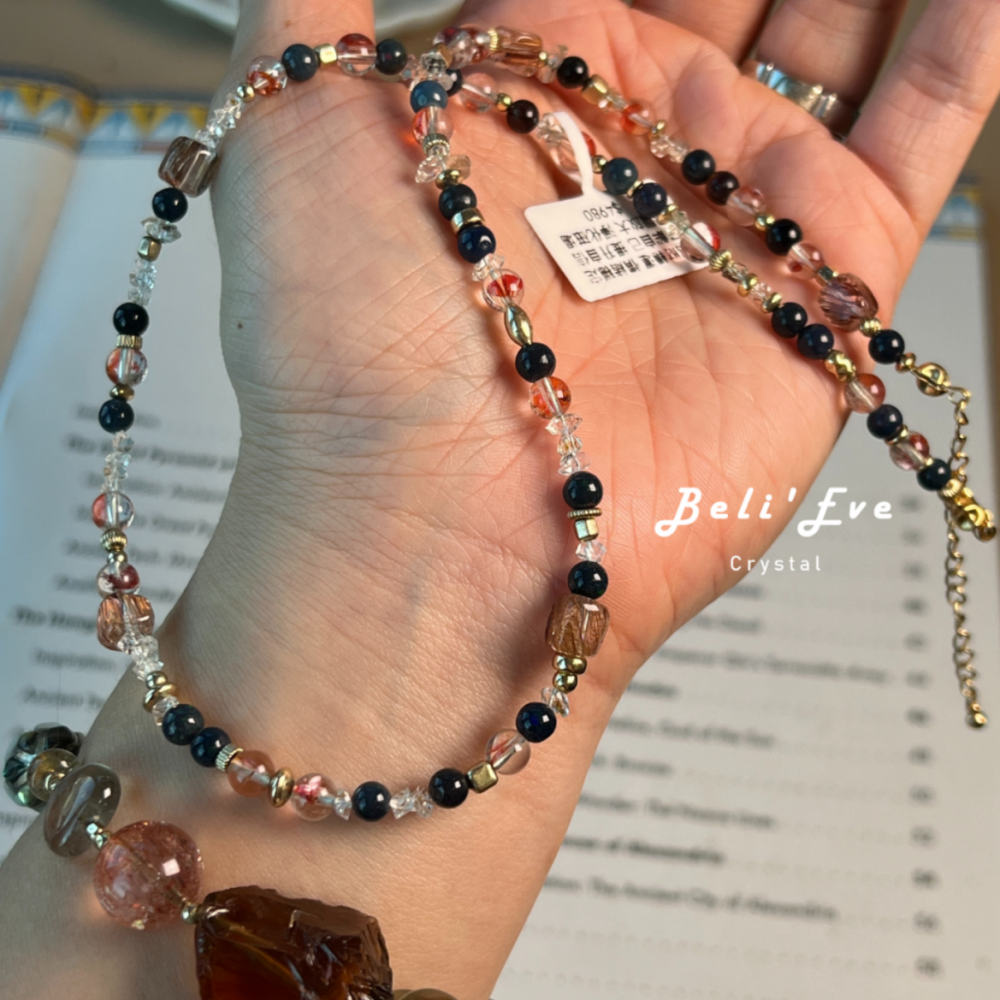 『點亮自我』歐泊蛋白石OPAL+金魚膠花+石油閃靈鑽 高亮精緻精選礦 設計項鍊