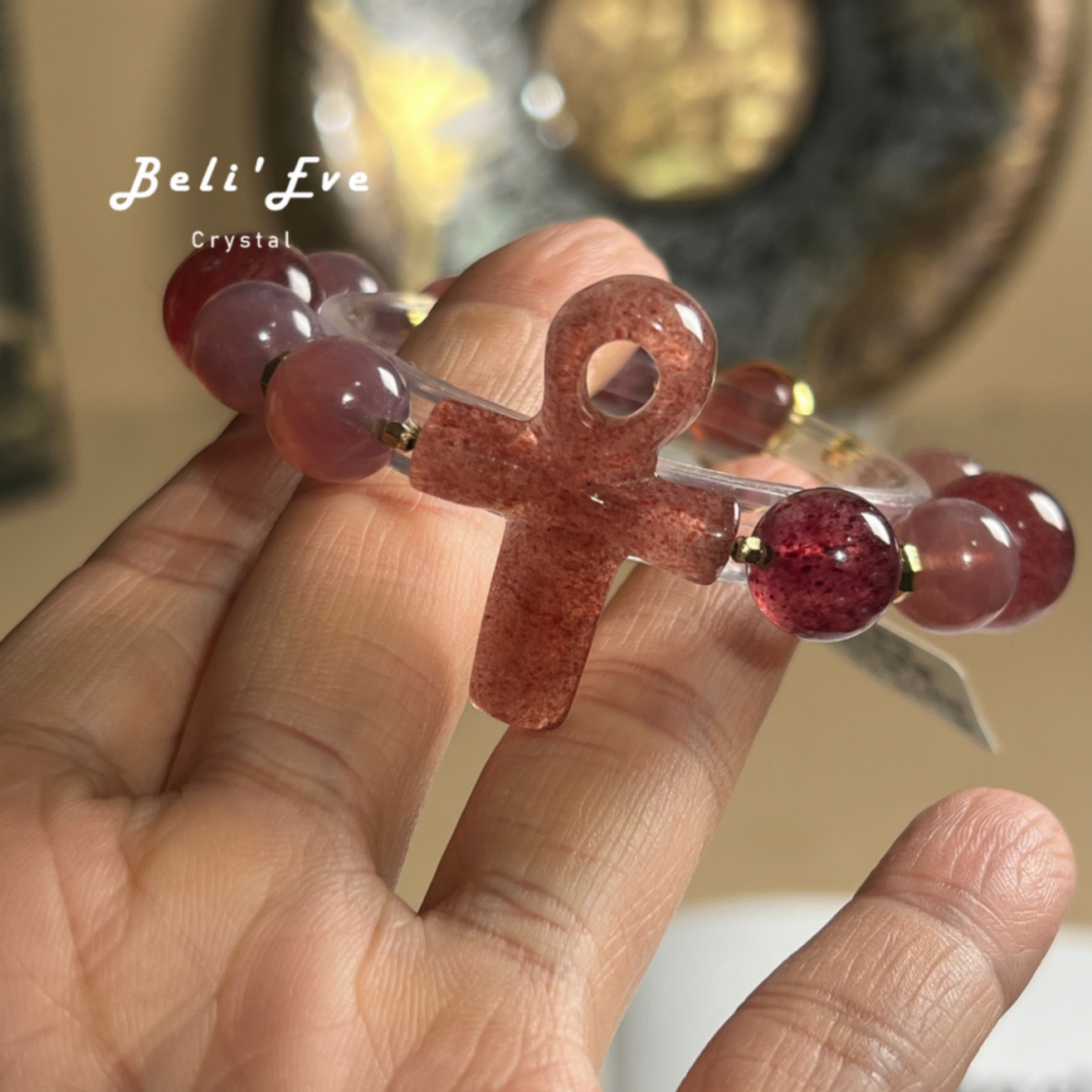 『感情維繫』金沙草莓晶安卡+金沙草莓晶+馬達加斯加粉晶 紫馬粉+設計款