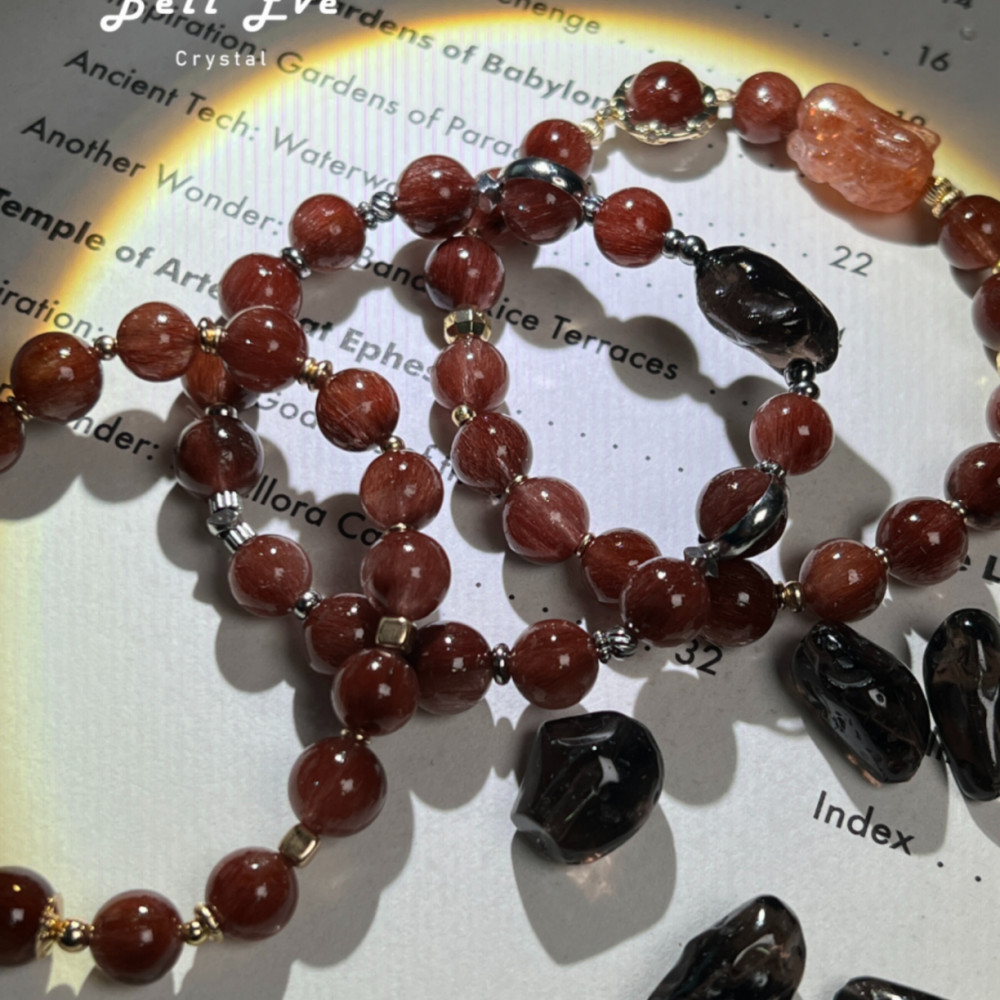 『婦科調整』MAX紅髮晶+亞利桑那玻璃隕石 三倍安全感 女性狀態幫助 降低焦慮