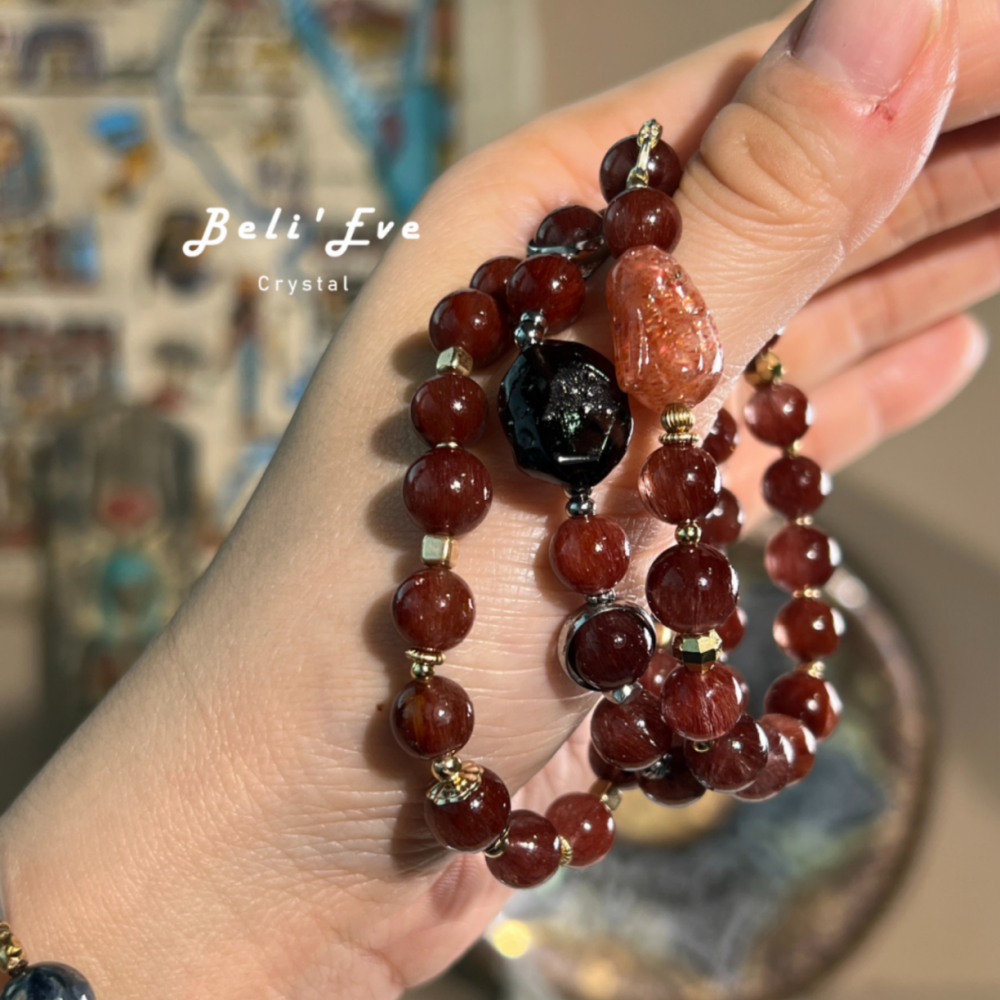 『婦科調整』MAX紅髮晶+亞利桑那玻璃隕石 三倍安全感 女性狀態幫助 降低焦慮