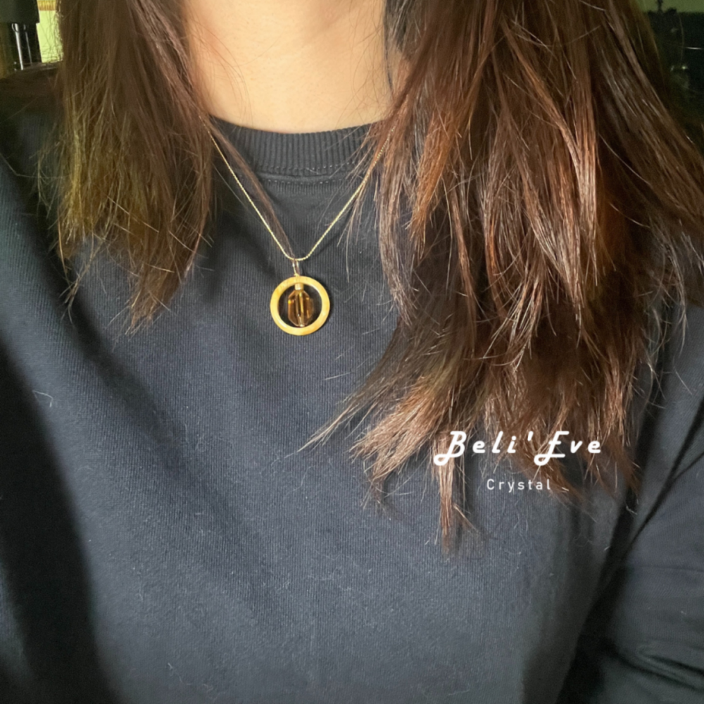 黃翡+MAX威士忌黃水晶 星家訂製項鍊 轉轉框框 轉動生命力量 重新設計目標 招財超強