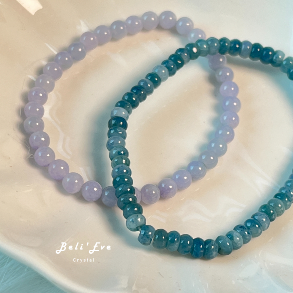 『牛仔藍翡翠』MAX級別 4.7-5.5MM 糯冰盤珠 天然緬甸飄花翡翠 鈦元素致色元素