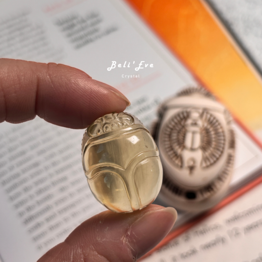 『人工雕刻』利比亞隕石聖甲蟲 豐盛富足 招財 太陽神經叢 沙漠隕石 星光效應超強 黃金寶石