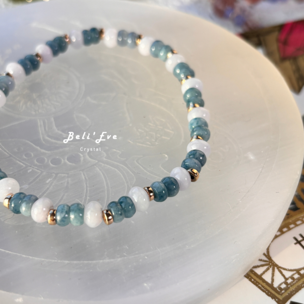 『牛仔藍翡翠』MAX級別 +粉紫翡翠 糯冰盤珠 緬甸產地 飄花翡翠 鈦／錳元素 美國注金