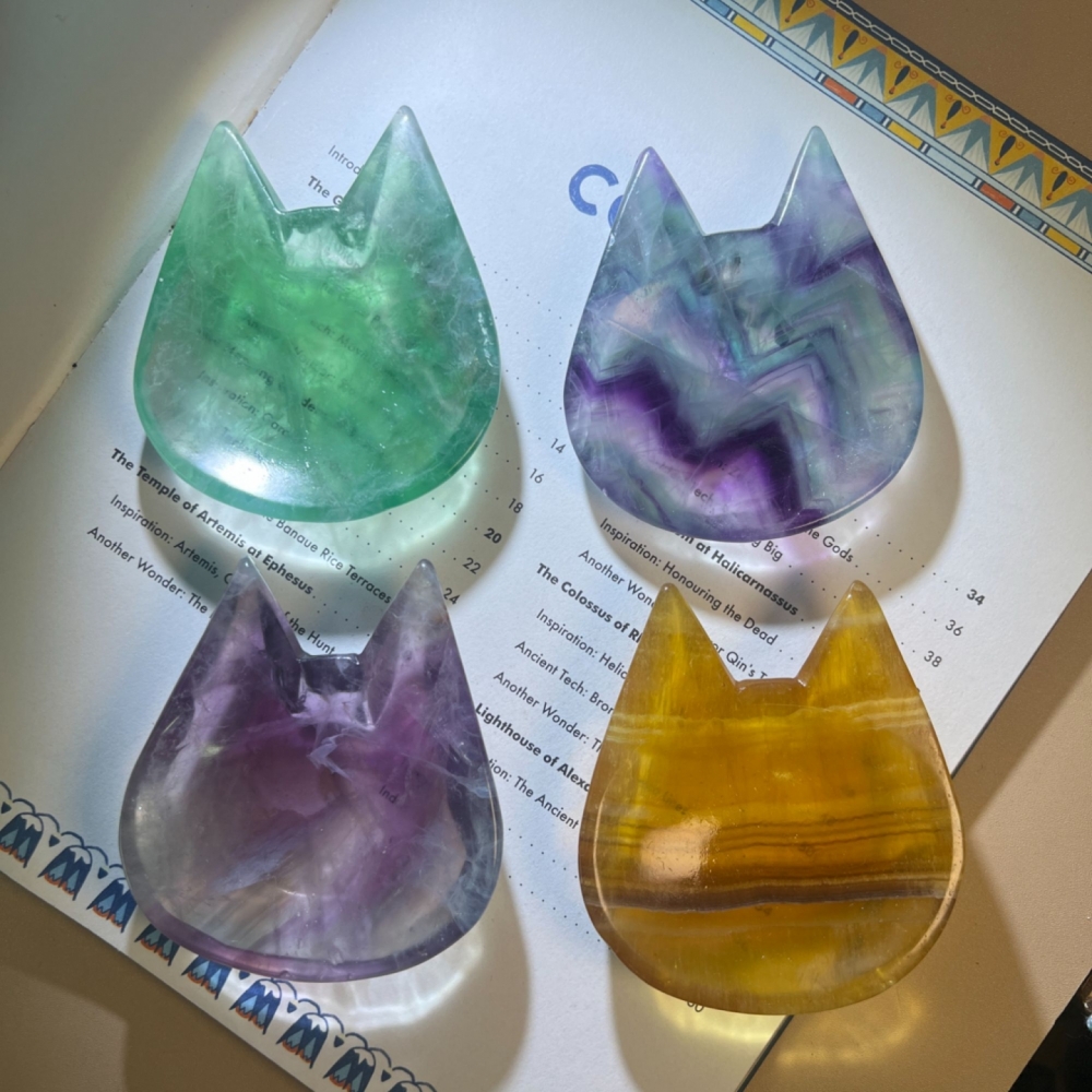 『多樣使用』螢石許願烤盤+魔法海鹽100G 組合* 安全淨化 金錢負能破除 貴人運加倍 鎮宅驅邪