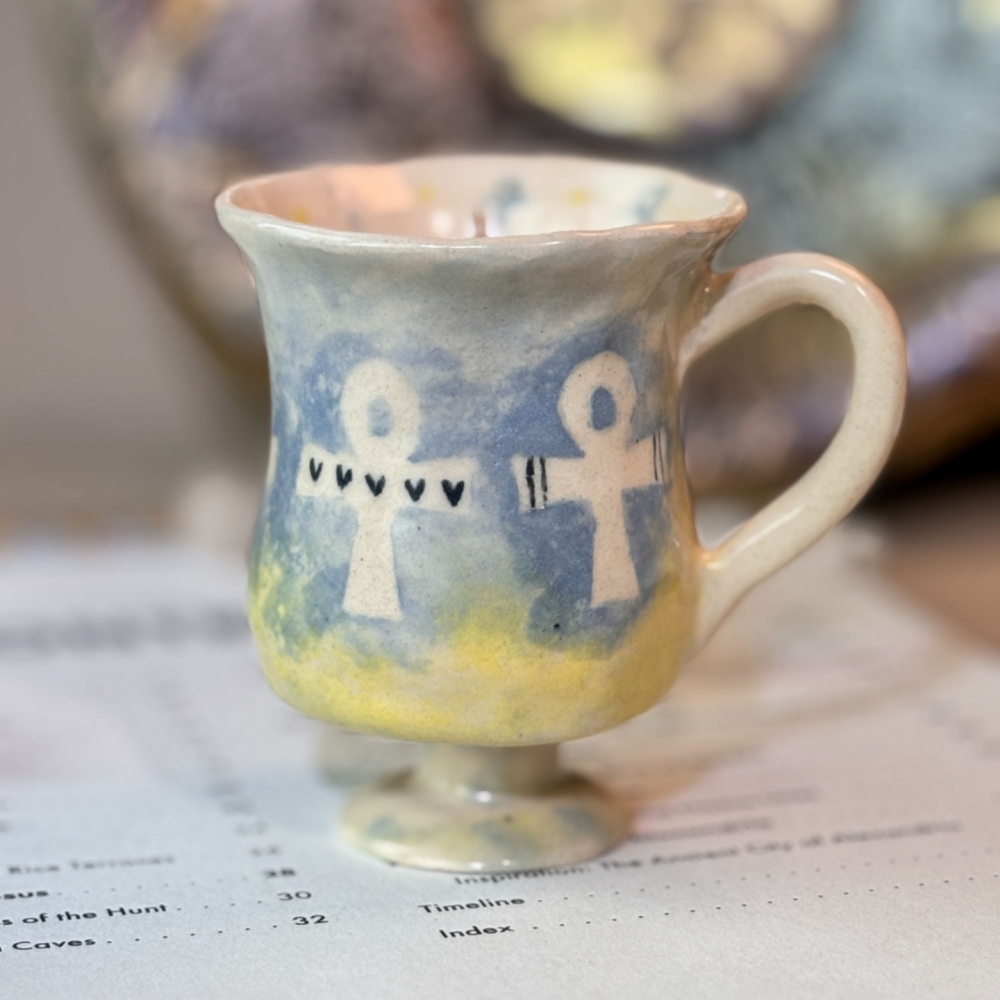 『手捏藝術』作品一個認領~星妹手捏陶杯X單方精油蠟燭 陶杯訂製 油菜籽蠟