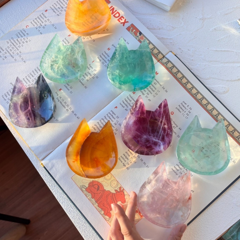 『多樣使用』螢石許願烤盤+魔法海鹽100G 組合 安全淨化 金錢負能破除