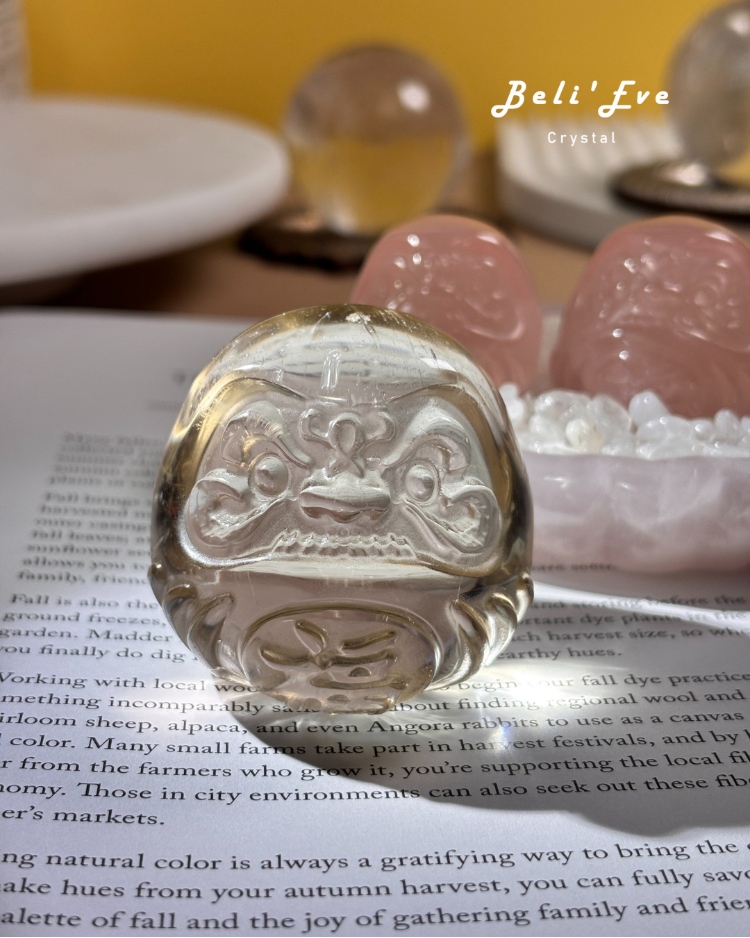 『放大能量』覺醒白水晶達摩4.8-5CM 淨化放大能量 許願 高頻詞場