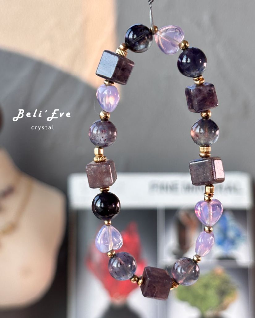 『三倍情緒管理2.0』血滴菫青石+寶石藍菫青石+紫玉晶愛心造型