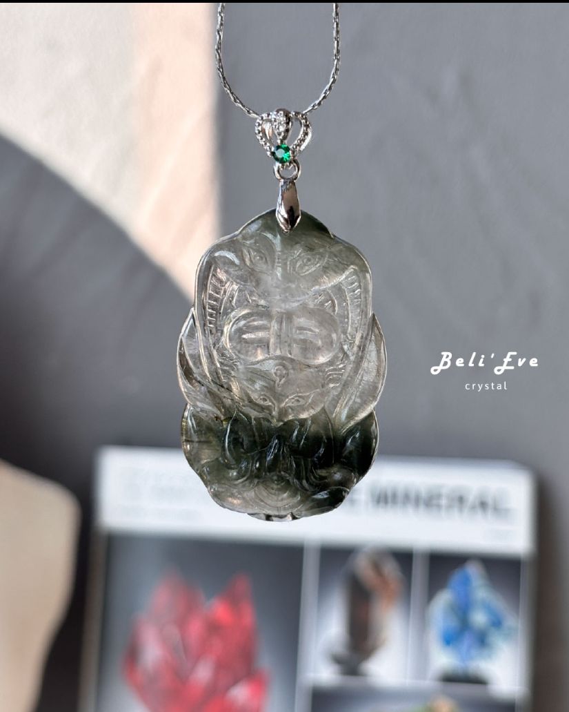 『升遷加薪』綠髮晶九尾狐吊墜  人緣許願 工作情緒冷靜不慌張 