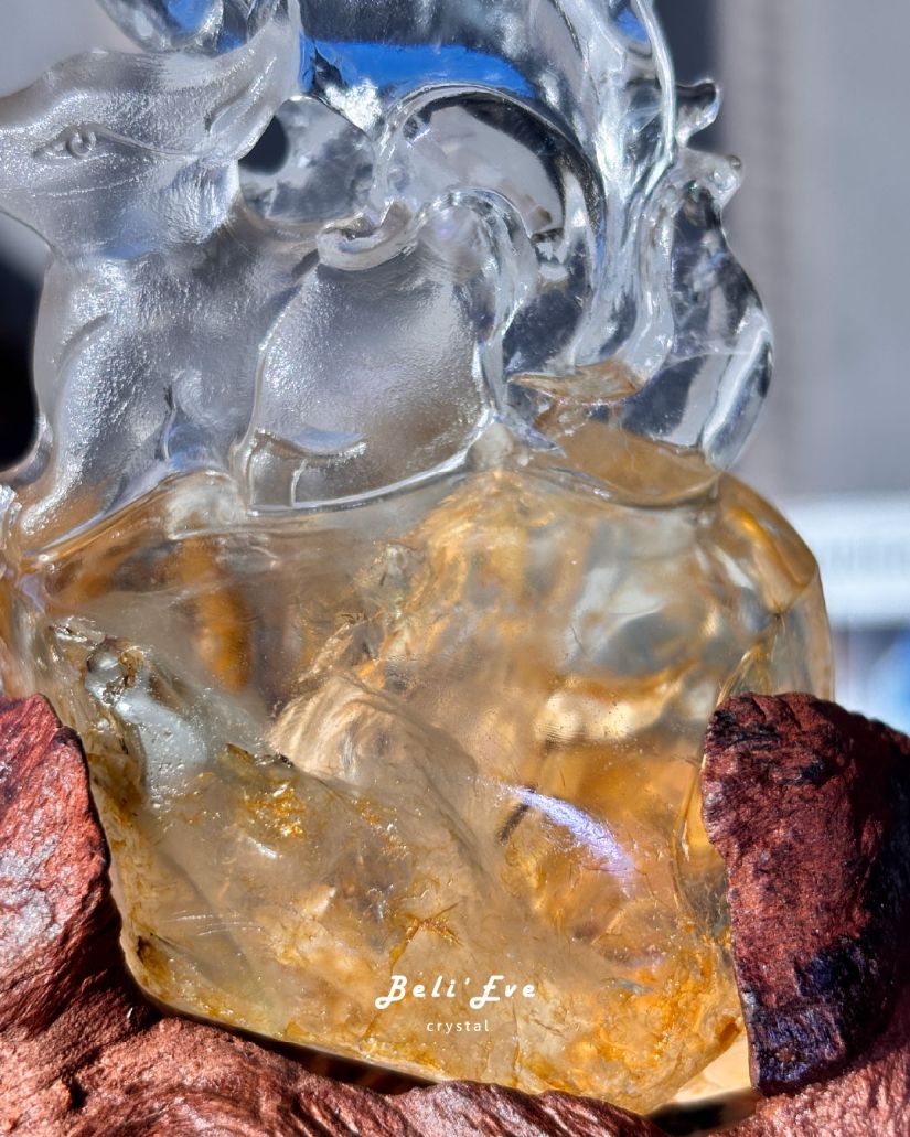 『滿滿財富』黃膠花九尾狐+底座 招財轉運 人緣好運 自信心 