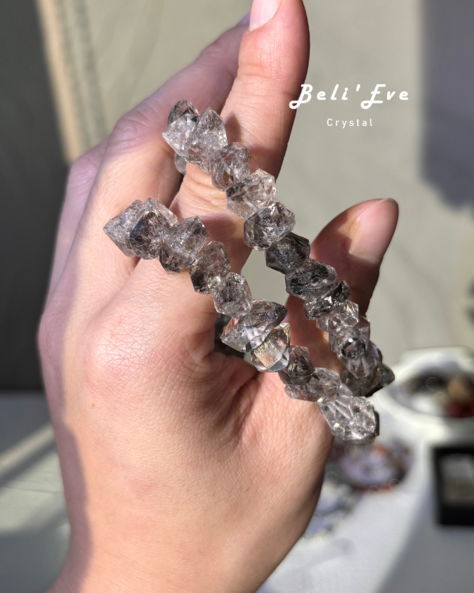 『大珠原礦』巴基斯坦閃靈鑽 茶體 雙尖能量石 導引人生方向 能量放大器