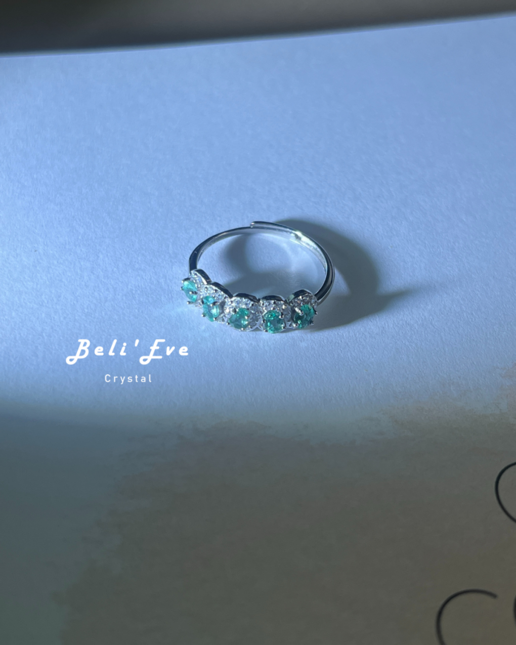 寶石鑲嵌 祖母綠排戒 可調節戒指 純銀耳環