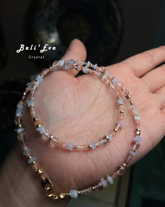 『貴人運加倍』天然紫翡翠隨形+超七金草莓+白水體金太陽 設計項鍊