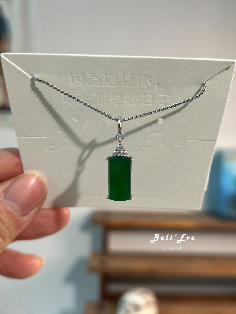 『無事牌』緬甸翡翠 油青 純銀鑲嵌 吊墜/隨意扣